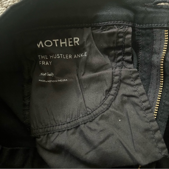 Mother The Hustler Frayed High Waist Ankle Flare Jeans - Black - Size 27 - Picture 4 of 10